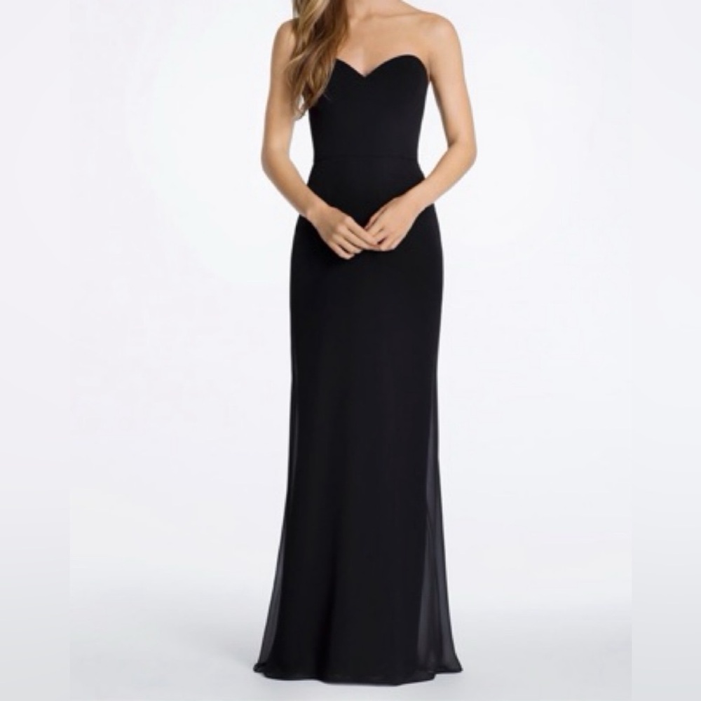 Hayley Paige Occasions Black Strapless Maxi Dress